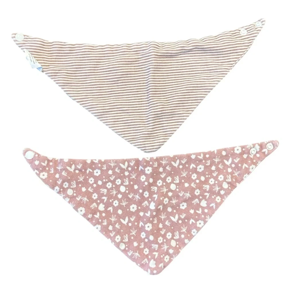 Baby Bibs Reversible Snap Closure Set of 2 NWOT